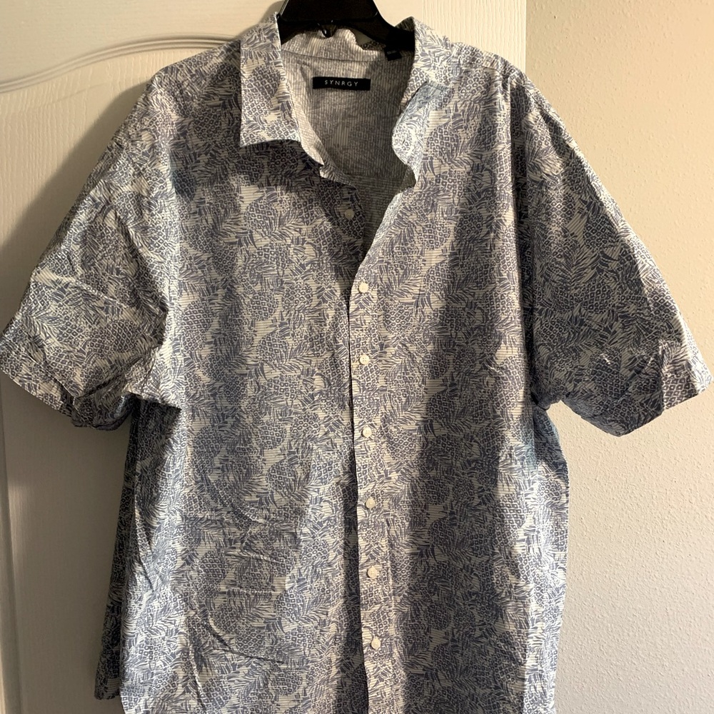 Synergy button down Hawaiian shirt